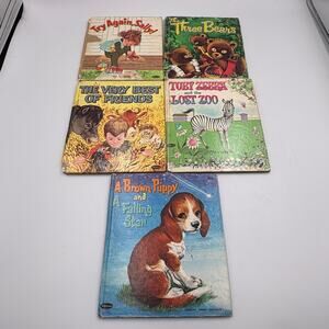 Vintage Lot 5 Whitman Children's Books The Three Bears Try Again Sally Animals